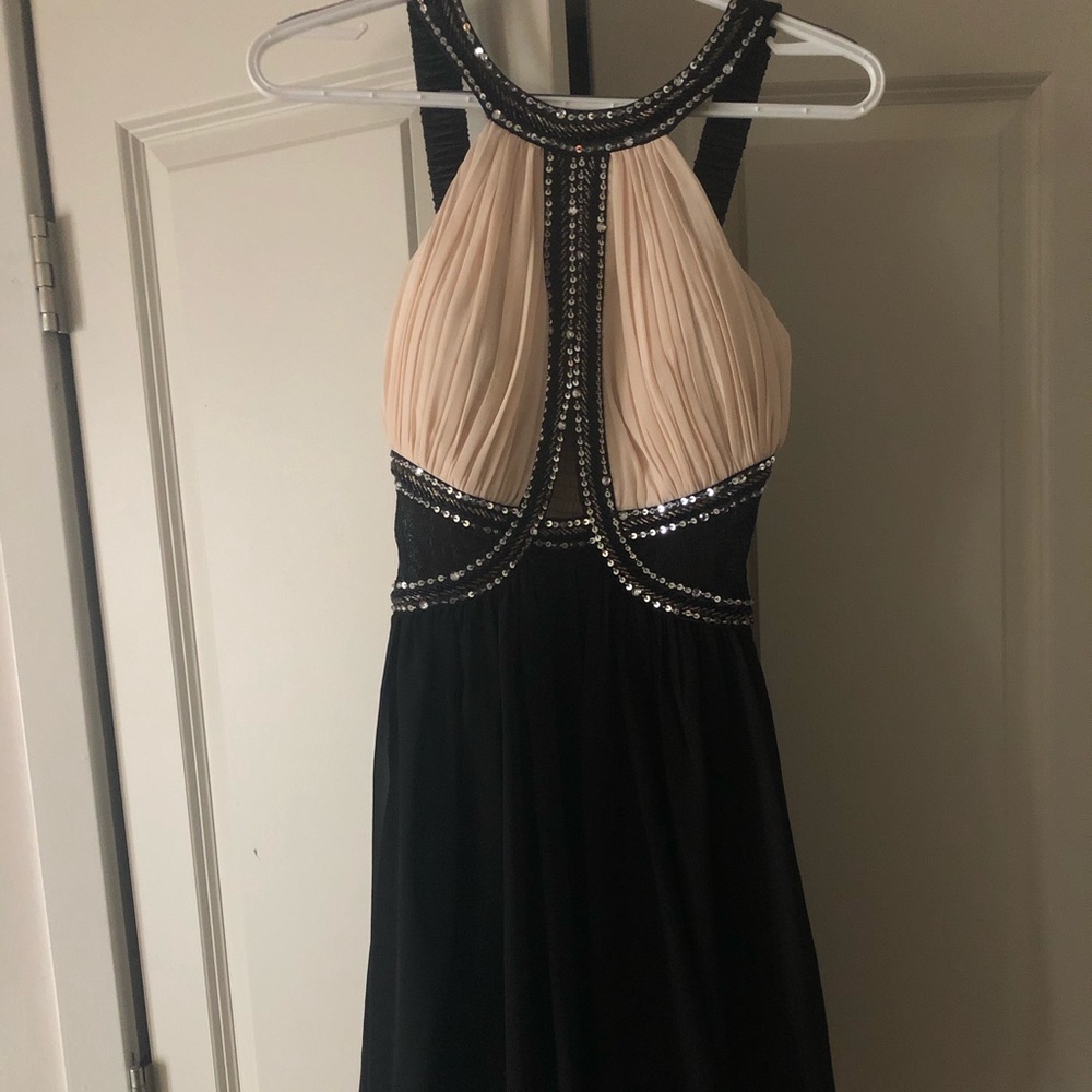 Black, beige and sequin dress size 6